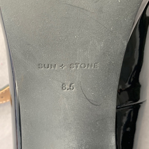 Sun + Stone Glossy Black Mary Jane Heels - Picture 2 of 13